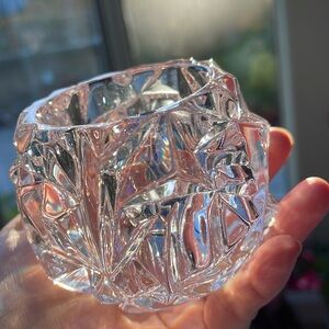 Tiffany & Co Crystal Rock Cut Votive Candleholder